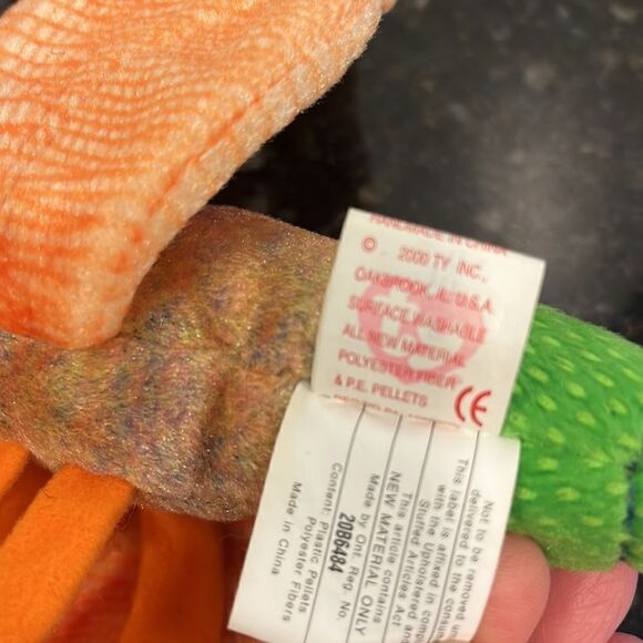 Glow The Firefly 2000 Ty Beanie Baby  7” long w Tush Tag & Ear Tag - Picture 9 of 10